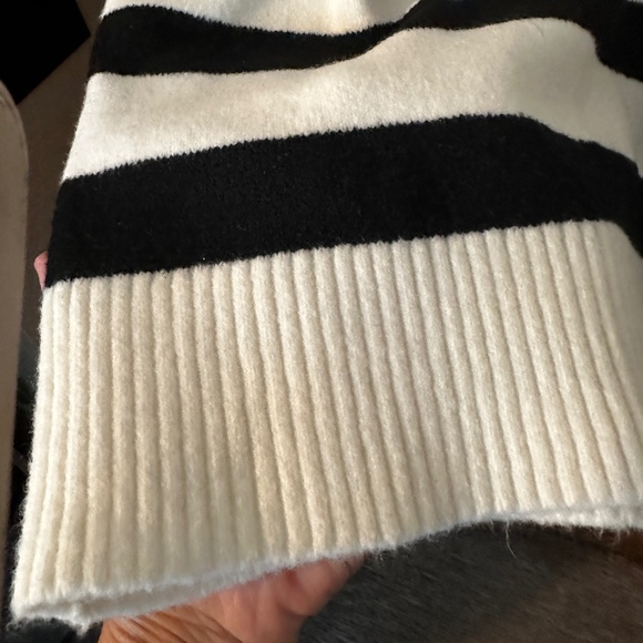 NEW Black White Striped Sweater Dress Nine West Sz Large - Picture 3 of 6